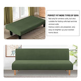 H.VERSAILTEX Armless Futon Cover Stretch Sofa Bed Slipcover Protector Elastic Feature Rich Textured High Spandex Small Checks Jacquard Fabric Futon Cover, Machine Washable, Bronze Green H.VERSAILTEX