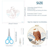 Zhenqing Eagle Embroidery Kit for Beginners, Pre-Printed 29x29cm Cotton Fabric with 20cm Hoop, Majestic Eagle on Snowy Mountain Design (C0211)