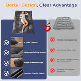 MAXYOYO Japanese Floor Mattress Full Size, 6" Foldable Futon Mattress Tufted Roll Up Floor Bed, Thick Polyester Tatami Mat Sleeping Pad for Camping Guest Room Dormitory Bedroom RV, Dark Grey MAXYOYO
