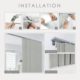 GoDear Design Adjustable Sliding Panel Track Room Dividers 45.8"- 86" W x 96" H, Extendable Vertical Blinds for Sliding Glass Doors Windows Wall Partitions, Trimmable Fabric Panel Curtains, Serenity GoDear Design