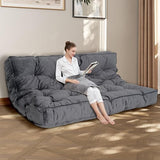 KOZIDO 8” Futon Mattress Full Size, Extra Thick Foldable Futon Sofa Bed Couch, Shredded Foam Filling Floor Mattress for Adults with No Assembly Needed, Frame Not Included - Dark Grey KOZIDO