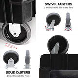 Olympia Tools 2 Shelf Black Rolling Utility Cart - Supports Up to 500 lbs, Comfort Handle - Heavy Duty Carts With Wheels - Great for Warehouse, Olympia Tools