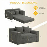 Boneless Loveseat Sleeper Sofa Bed: 3-in-1 Convertible Sofa Bed with Side Pockets & Handle,Pull Out Couch with 2 Pillows,Folding Futon for Small Space,Living Room & Bedroom,Corduroy Fabric,No Assembly Winzoo