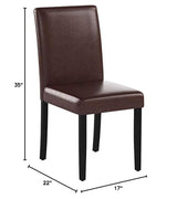 FDW Dining Chairs Set of 4, Dining Room Chairs Kitchen Chairs,Side PU Cushion Chairs with Waterproof Surface and Wood Legs,for Kitchen Restaurant and Living Room,Leather Brown FDW