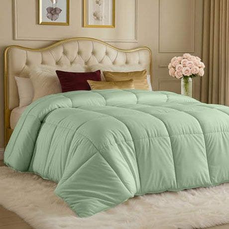Utopia Bedding Comforters Queen Size, All Season Duvet Insert, Down Alternative Box Stitched Bed Comforter with Corner Tabs, Machine Washable (Sage Green) Utopia Bedding