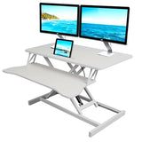 KYDEVO Standing Desk Converter, Height Adjustable Sit to Stand Riser, Dual Monitor and Laptop Workstation with Wide Keyboard Tray, Desk Lifter for Home Office KYDEVO