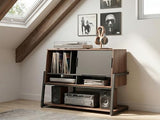 FITUEYES Design Record Player Stand，Entertainment Center up to 120 pcs, Large Mid Century Turntable Stand for Living Room Bedroom, Eiffel Series FITUEYES