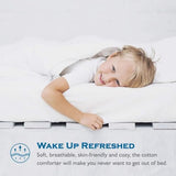 Dafinner 100% Cotton Cover Comforter Twin Size, Lightweight Down Alternative Duvet Insert with Lyocell & Climaloft™ Blend Fill, Breathable Microfiber Comforter for Hot Sleeper (68x90”, White) Dafinner
