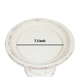 Rustic White Wood Pedestal Tray Stand for Table Decoration,Round Distressed Finished Cake Stand Dessert Table Display,Farmhouse Cake Stand Candle Holder Perfect for Weddings,Birthdays SOFE