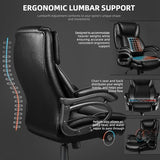VITESSE 500lbs Heavy Duty Office Chair for Low Back Pain Relief, Big and Tall Office Chair with Ergonomic Lumbar Support, High Back Executive Chair with Quiet Rubber Wheel VITESSE