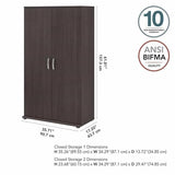 Bush Business Furniture Universal Tall Garage Storage Cabinet with Doors and Shelves, Storm Gray Bush Furniture