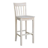 International Concepts Slat Back Stool, 30-Inch SH, Unfinished IC International Concepts
