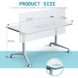 Goakwwuz Folding Conference Table Modular Conference Table Training Tables with Wheels,Stackable Flip Top Table for Office,Hotels Meeting Space (4, 55.1") Goakwwuz