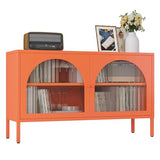 Fumedo Metal Storage Cabinet with Doors and Shelves,2 Door TV Stand,Accent Cabinet，Metal Locker&Sideboard Buffet Cabinet&Bookshelf&Cupboard for Home,Office,Living Room Fumedo