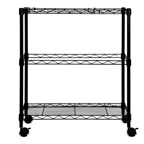 Oceanstar 2-Tier Metal Rolling File Cart, 24 in. L x 12.4 in. W x 28 in. H, Black - WoodArtSupply