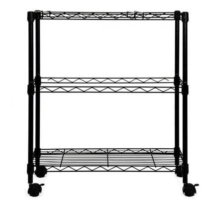 Oceanstar 2-Tier Metal Rolling File Cart, 24 in. L x 12.4 in. W x 28 in. H, Black - WoodArtSupply