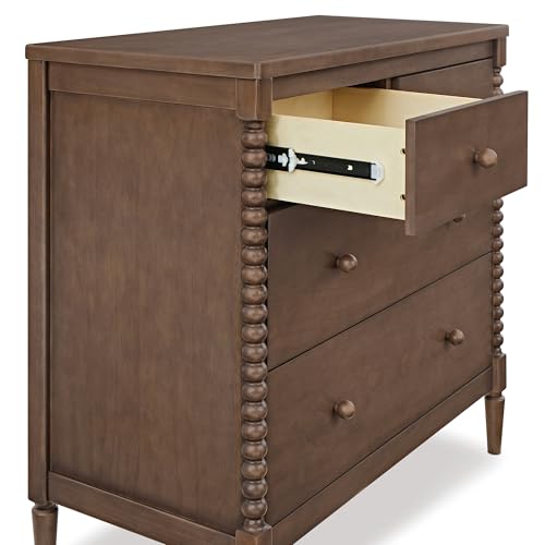 Delta Children Saint 4 Drawer Dresser with Changing Top and Interlocking Drawers, Teak Brown Delta Children