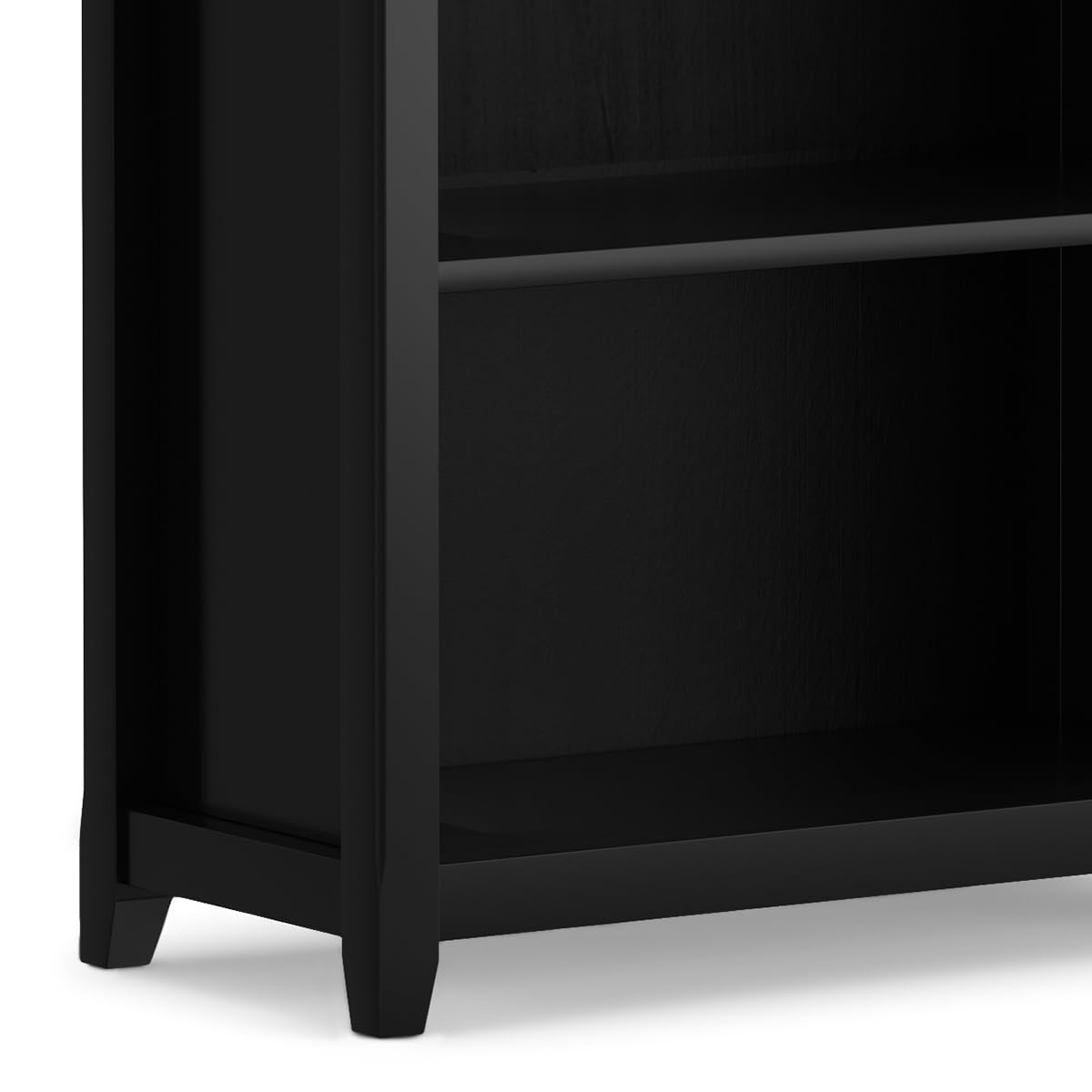 SIMPLIHOME Amherst Bookcase - 70 inch Tall 5-Shelf Solid Wood Bookshelf in Black, Transitional Storage for Living Room, Study Room or Office with Adjustable Shelves and Tapered Legs SIMPLIHOME