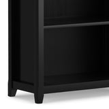 SIMPLIHOME Amherst Bookcase - 70 inch Tall 5-Shelf Solid Wood Bookshelf in Black, Transitional Storage for Living Room, Study Room or Office with Adjustable Shelves and Tapered Legs SIMPLIHOME