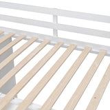Ball & Cast Full Size Loft Bed with Storage Staircase & Safety Guardrail,Sturdy Wood Bedframe W/ 3 Cabinets & 4 Drawers,Built-in Wardrobes,Space Saving,for Boy Girl Kids Small Bedroom Dormitory,White Ball & Cast