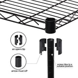 JS HANGER Wire Shelving Unit, 5-Tier Heavy Duty Height Adjustable Rolling Metal Shelves for Storage, 550 lbs Capacity, 23.23''W X 13.4''D X 71''H, Black JS HANGER