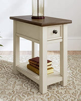 Signature Design by Ashley Bolanburg Farmhouse Chair Side End Table, Light Brown & Whitewash Signature Design by Ashley