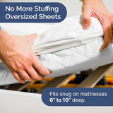 Cot Sheet Set 25” x 75” – Easy-Fit Cot Size Mattress Sheets – Ideal for Narrow Twin, Camper Bunk, RVs, Twin Bunks, Day Care and Camping Cots - Cot Size Fitted Sheet fits 6” to 10” Mattresses – White CGK Unlimited
