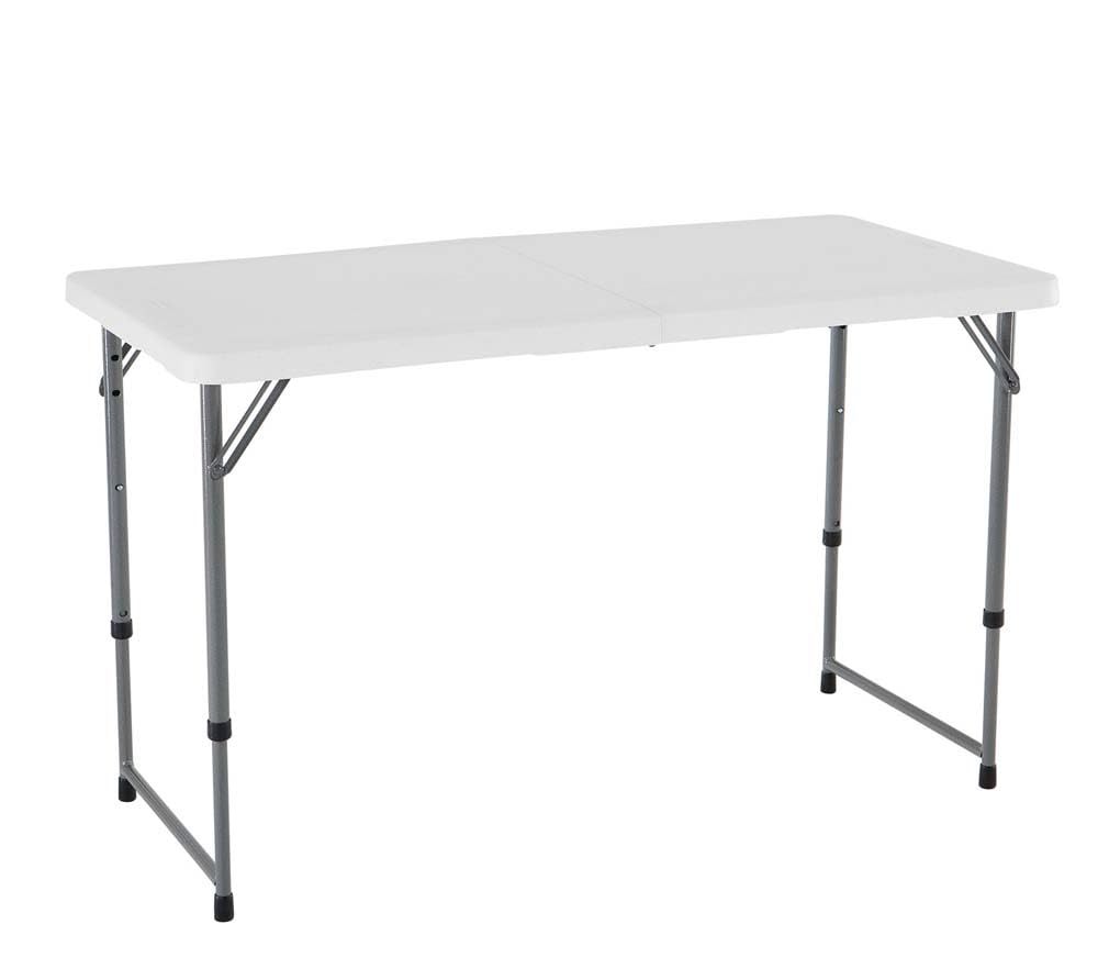 Lifetime Fold-in-Half Adjustable Folding Table, 4 Foot Lifetime