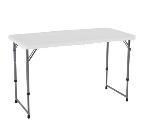 Lifetime Fold-in-Half Adjustable Folding Table, 4 Foot Lifetime