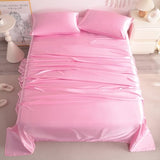 NTBAY Silk Satin King Sheet Set, 4-Piece Luxury and Soft Bedding Set Cooling Silky Sheets for Hair and Skin, Includes 2 Pillowcases, 1 Flat Sheet, 1 Fitted Sheet with Deep Pocket, Pink NTBAY