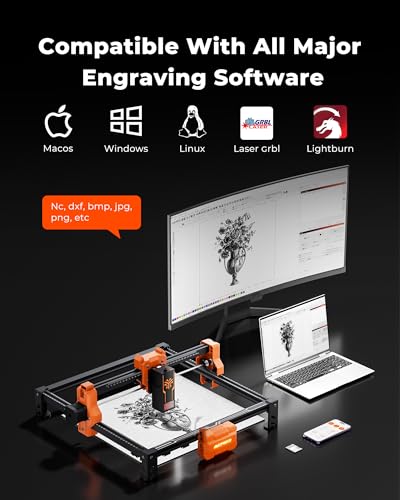 Laser Engraver, ACMER S2 12W (12,000mW) Laser Cutter Machine, 72W Output, 0.01mm Precision, 300x300mm Area, 10000mm/min Speed, for Wood, Metal, Leather, Acrylic, DIY & Education ACMER