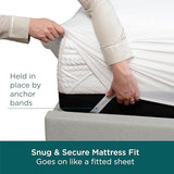 AllerEase CleanBoost Plush Knit Mattress Protector Waterproof Particle Barrier Temperature Balancing Soft Plush Comfort Machine Washable Fitted Cover with Elastic Anchor Bands Mattress Cover, Full Aller-Ease