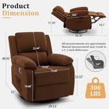 Korser Recliner Chair, 360 Swivel Rocker Chair for Adults, Small Rocking Recliner for Small Spaces, Upholstered Fabric Glider Recliner Nursery