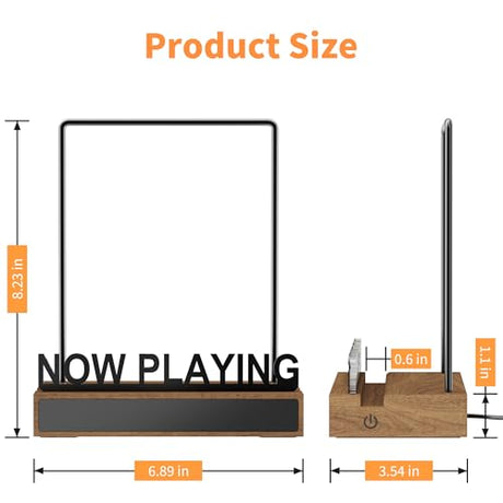 KORRTFID Now Playing Vinyl Record Stand, Light Up Vinyl Record Display Stand with RGB Sound Control Pickup Rhythm Lights Bar, Warm White Light with Fingerprint-Proof Acrylic Letters KORRTFID