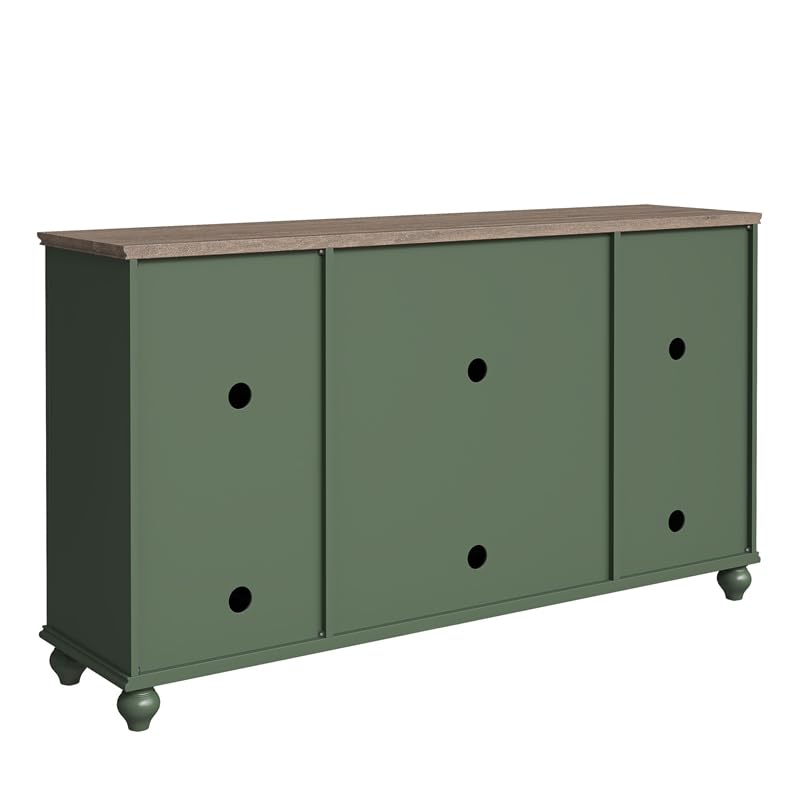 LIVILAND 63" Vintage Style Wood Kitchen Accent Buffet Sideboard Cabinet - Green - WoodArtSupply