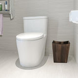 SEHERTIWY Wood Trash Can, Farmhouse Wastebasket Bin for Bathroom, Office, Bedroom, Living Room, Small Square Rustic Garbage Container (Wood-Brown) SEHERTIWY