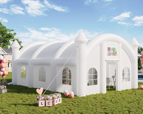 Albott 30x20x13 FT Commercial Inflatable Wedding Tent, 210D Oxford Fabric Portable Heavy Duty Party Tent with Dual Roll-Up Doors & 8 Sand Bags, Gazebo Event House for Wedding Birthday Backyard Party Albott