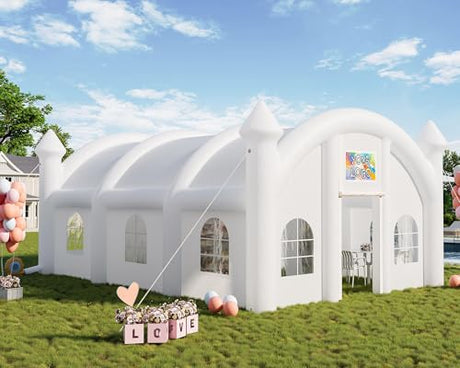 Albott 30x20x13 FT Commercial Inflatable Wedding Tent, 210D Oxford Fabric Portable Heavy Duty Party Tent with Dual Roll-Up Doors & 8 Sand Bags, Gazebo Event House for Wedding Birthday Backyard Party Albott