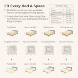 Litanika King Size Comforter Set Beige, 3 Pieces Cream Tufted Boho Farmhouse Bedding Comforter Sets, Lightweight Fluffy Comforter Bed Set for All Season (104x90In Comforter and 2 Pillowcases) Litanika