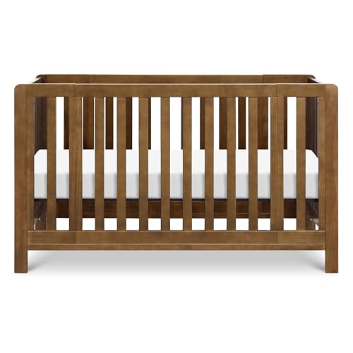 DaVinci Carter's Colby Grow 6-in-1 Convertible Bassinet to Crib in Walnut, GREENGUARD Gold Certified, Removable Wheels DaVinci