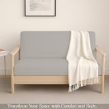 Full Size Armless Futon Covers - 100% Egyptian Cotton Futon Slipcovers - Zippered Couch Cover Sofa Bed Protector, Sleeper Sofa Cover, Machine Washable, Silver Yarns of Cotton