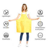 DUSKCOVE 8 Pack Bib Aprons Bulk - Unisex White Commercial Apron with 2 Pockets for Kitchen Crafting BBQ Drawing Cooking DUSKCOVE