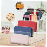 Cabilock Purse Stands for Display, 6-Tier Acrylic Clear Display Risers 7.8" Purse Perfume Organizer Stand Holder, Clear Tiered Multi Slot Vendor Counter Table Shelf for Dessert Cupcake Jewelry Figure Cabilock