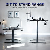 VIVO Electric Corner L-Shaped 55 x 55 in Standing Desk, Memory Height Adjustment, Black Top Black Frame, DESK-E1L110B VIVO