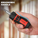 HAUTMEC 6-in-1 Stubby Ratcheting Screwdriver Set, Multi Screwdriver Tool All in One, Ratchet Screwdriver Set with Multi Bit Screw Driver, Chrome Vanadium Steel Shaft, 3PCS Phillips and 3PCS Slotted HAUTMEC