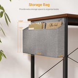 Cubiker L Shaped Desk, 47" Computer Desk with Reversible Storage Shelves Home Office Corner Desk Study Writing Gaming Table, Deep Brown Cubiker