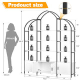 Semoic Stylish 5-Tier Triple Wide Arched Bookshelf with Cabinets - Black and White Etagere Bookcase for Home Office Semoic