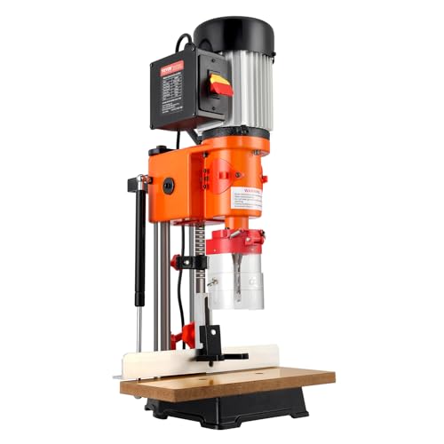 VEVOR Benchtop Mortise Machine, 370W, 1725 RPM Woodworking Mortising Machine, with 1/4-Inch 3/8-Inch 1/2-Inch Chisels Wooden Workbench, for Making VEVOR