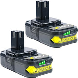 DTK 2Packs 4.0Ah Battery Replacement for Ryobi 18V ONE+ Battery P104 P105 P102 P103 P107 18V Lithium Battery DTK