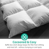 APSMILE Lightweight King Size Down Feather Fibers Comforter, Fluffy Duvet Insert for Warm/Hot Sleepers - Ultra-Soft High Fill-Power Hotel Collection Comforter, 39 Oz Duvet Blanket(White, 106"x90") APSMILE
